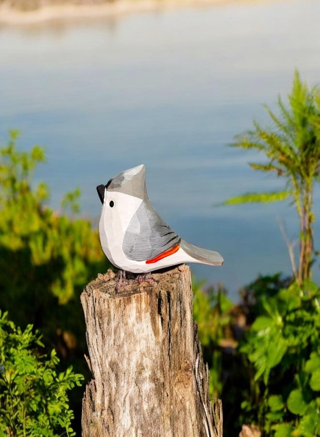 Colornest Handcrafted Wooden Birds Tufted Titmouse Figurines, Handmade Wooden Sculpture Craft Set, Cute Bird Statues Home Decor Art Carving Work - Image 1